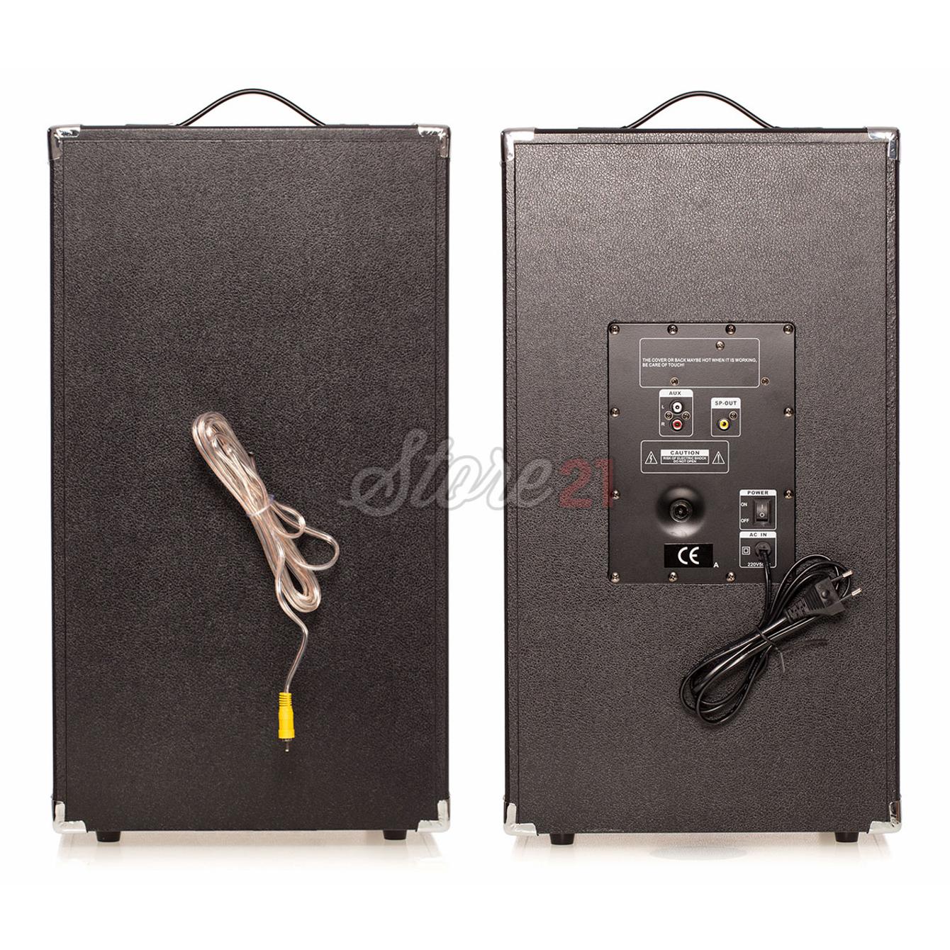 Set boxe ACTIV, cu AMPLIFICATOR, multifunctional (inclusiv KARAOKE) cu bluetooth, USB (mp3), AUX, card SD, Telecomanda